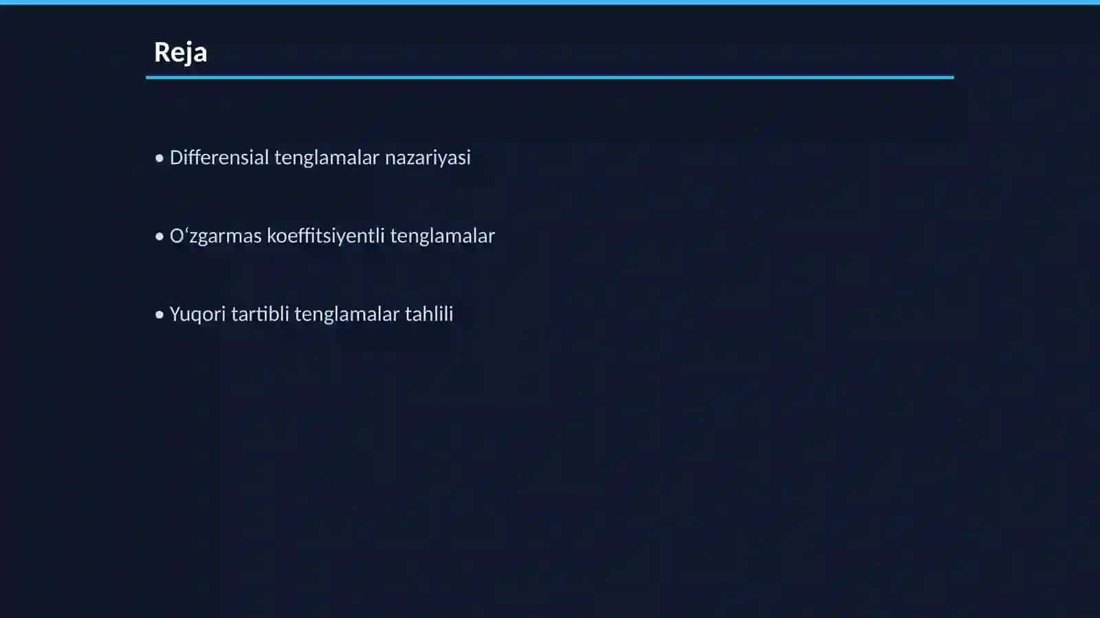 Differensial tenglamalar nazariyasi 2