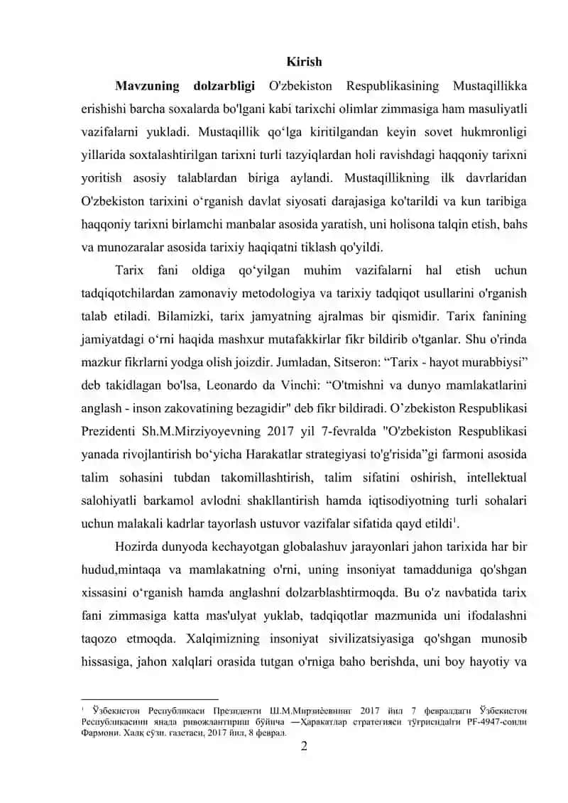 "Tarixiy xotirasiz kelajak yo’q" 2