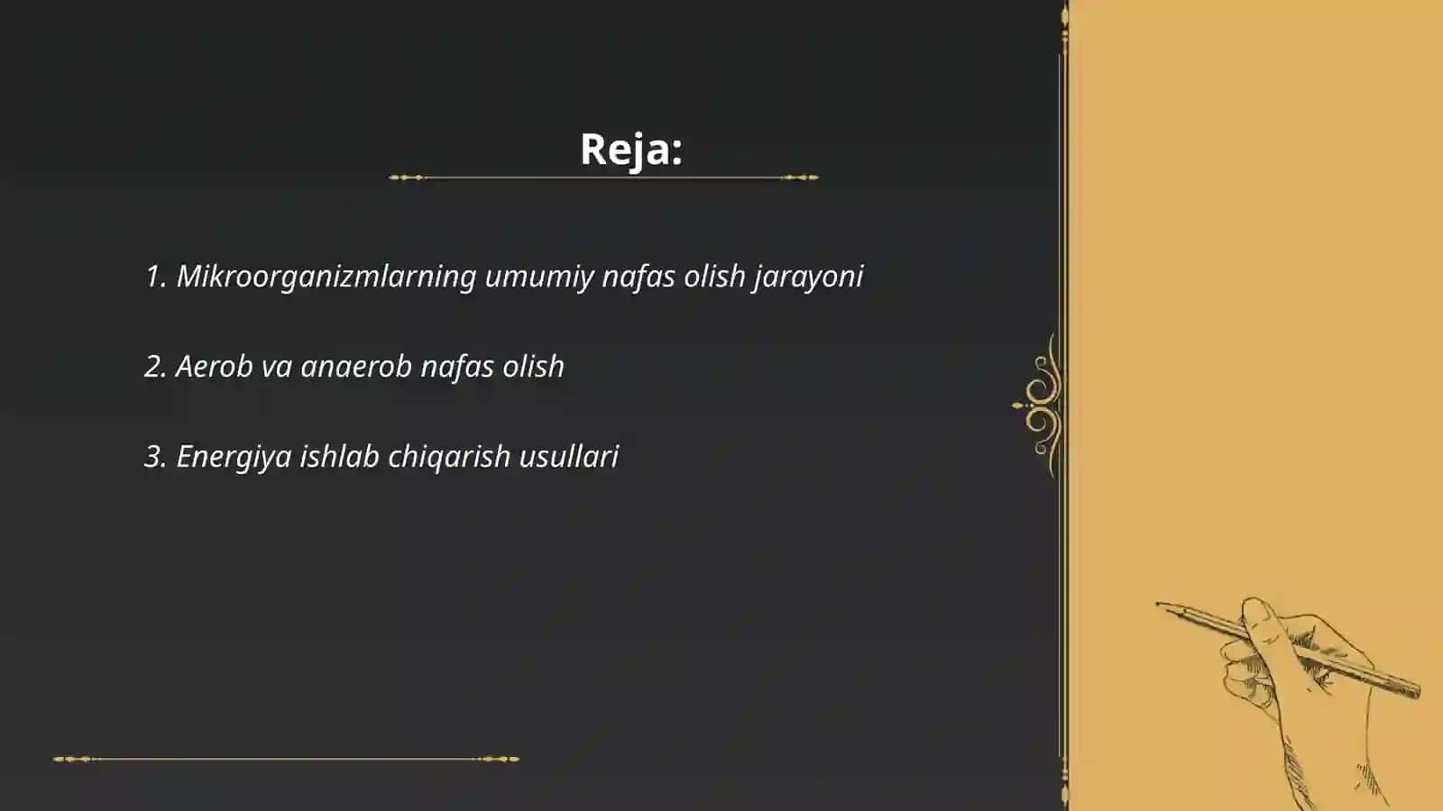 Mikroorganizmlarning nafas olishi va oziqlanishi 2