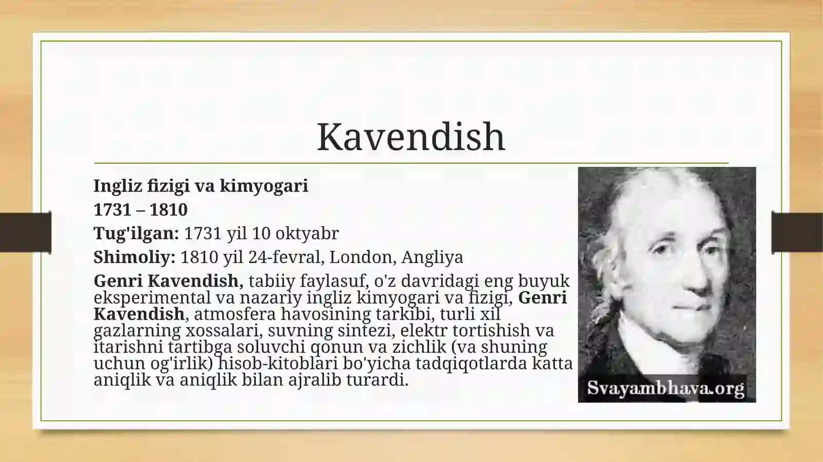 Kavendish,pristli va sheele kashfiyotlari 2