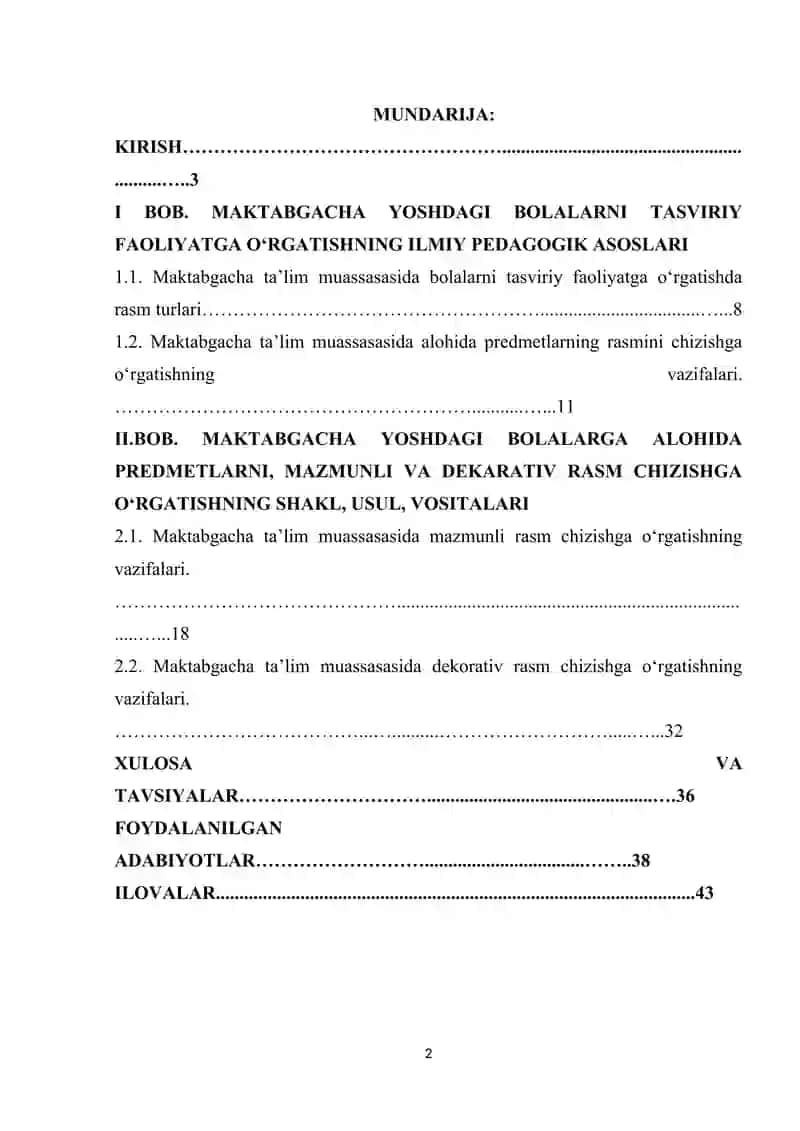 TASVIRIY FAOLIYATGA O‘RGATISH METODIKASI 2
