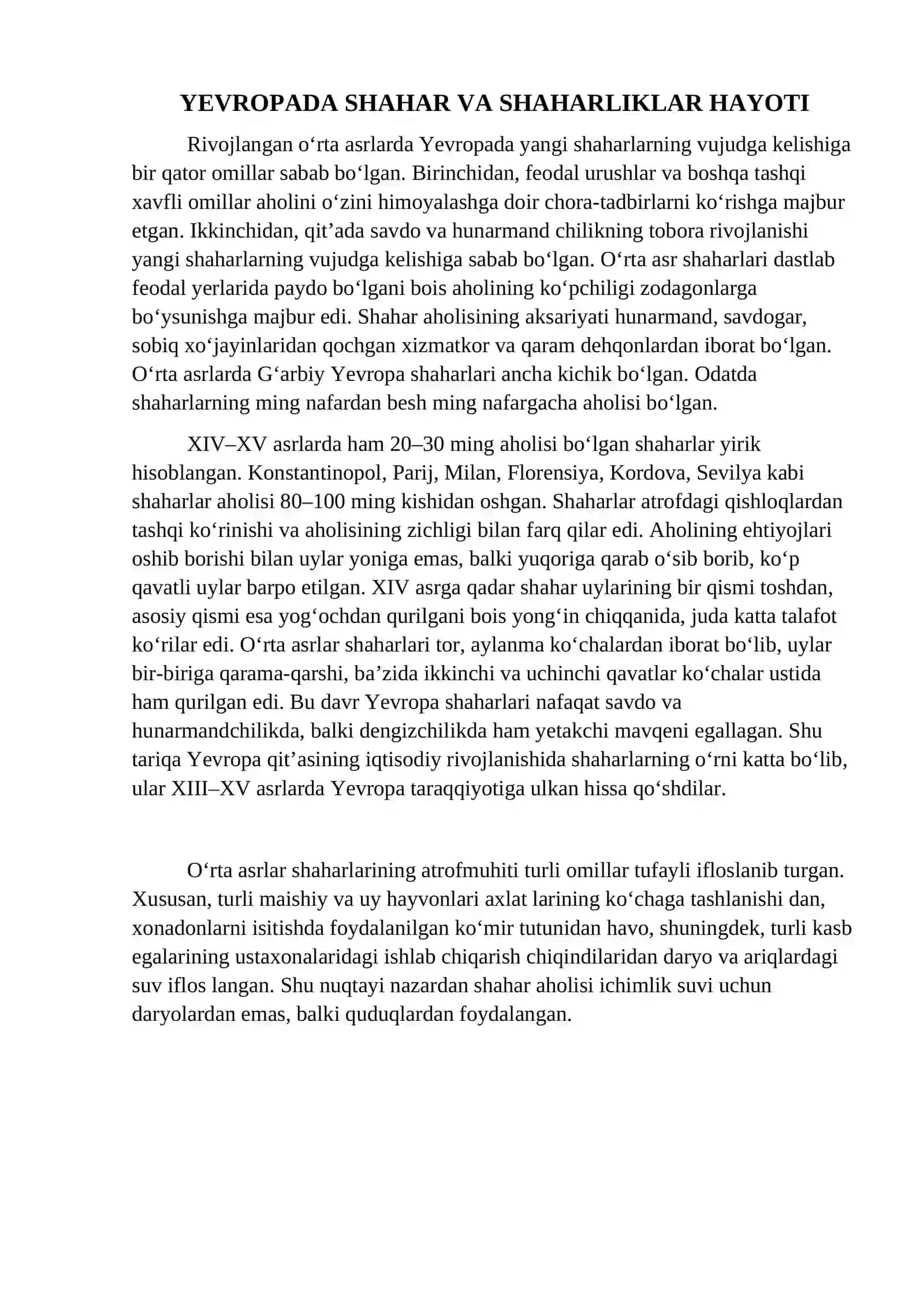 Yevropa iqtisodiy rivojlanishining jihatlari 2