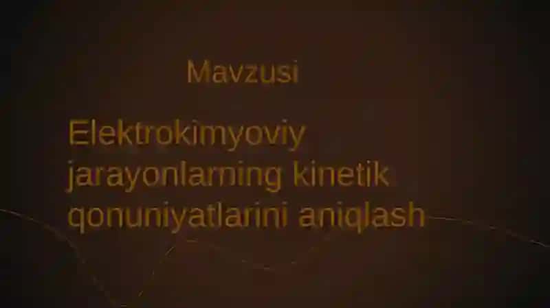 Elektroliz haqida asosiy ma'lumotlar 2
