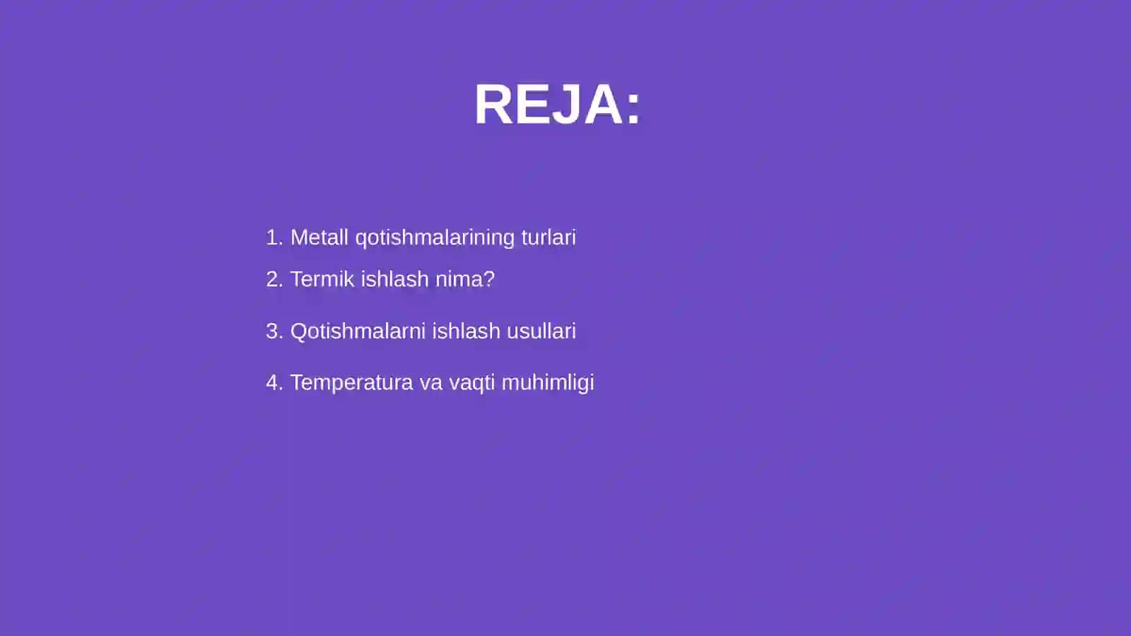 Metall qotishmalarini termik ishlash 2
