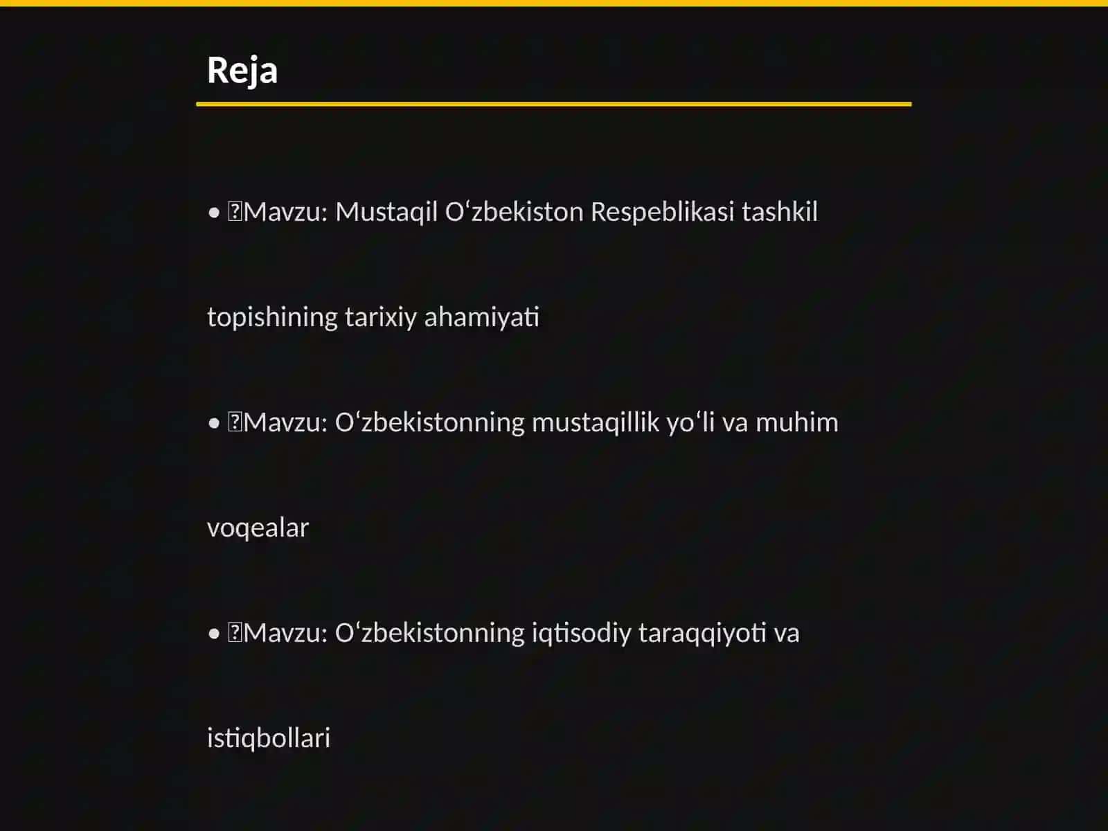 Mustaqil O‘zbekiston Respeblikasi tashkil topish tarixiy ahamiyati 2