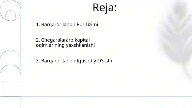 Barqaror Jahon Iqtisodiy O'sishi 2