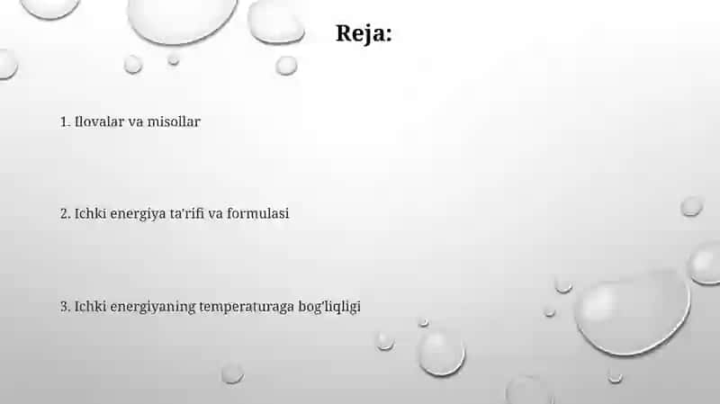 Idealgazning ichki energiyasi 2