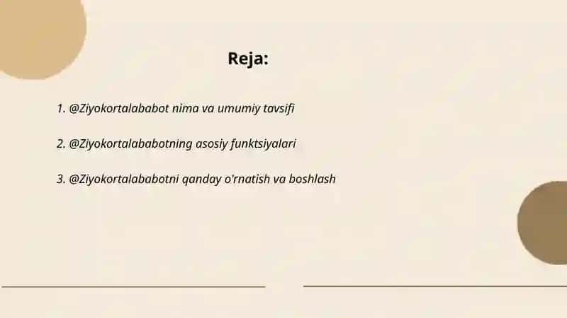 @Ziyokortalababot 2