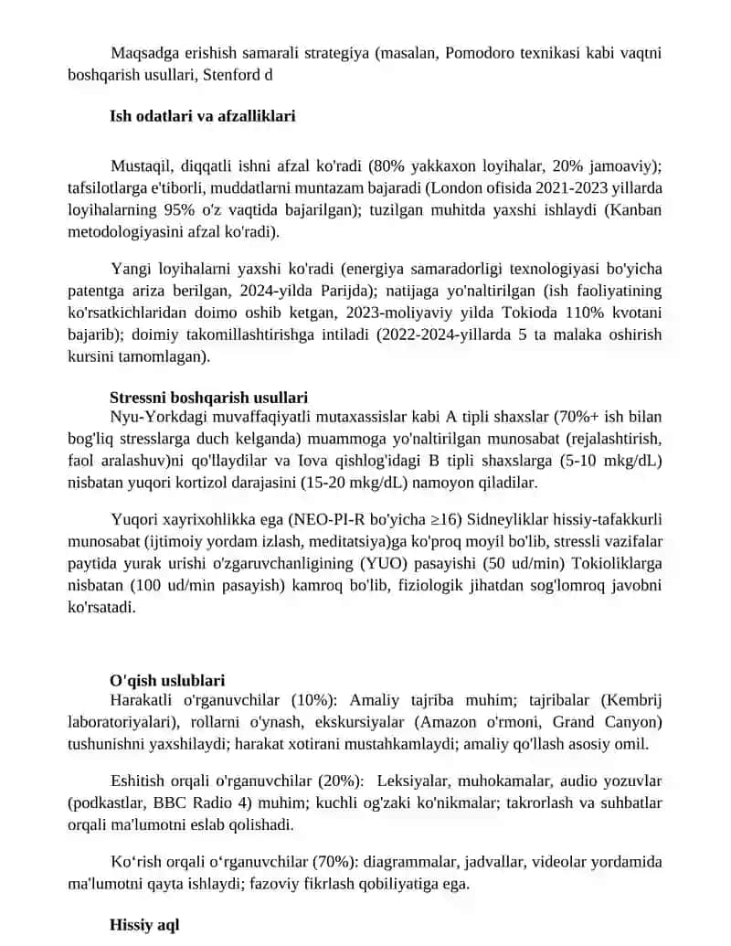 Matevatsiyaning individual hususiyatlari 2