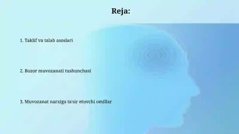Taklif va talab.bozor muvozanati 2