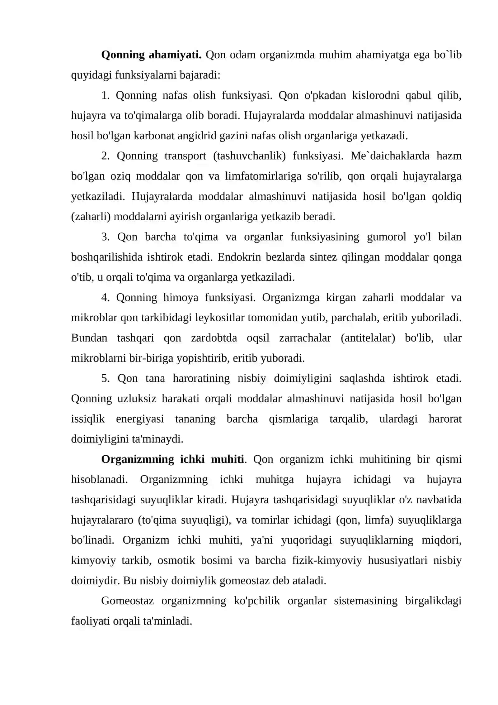 Qon. Qon aylanish organlarining yosh xususiyatlari 2