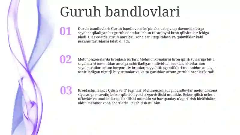 Mehmonxonalarda Bronlash Turlari 2