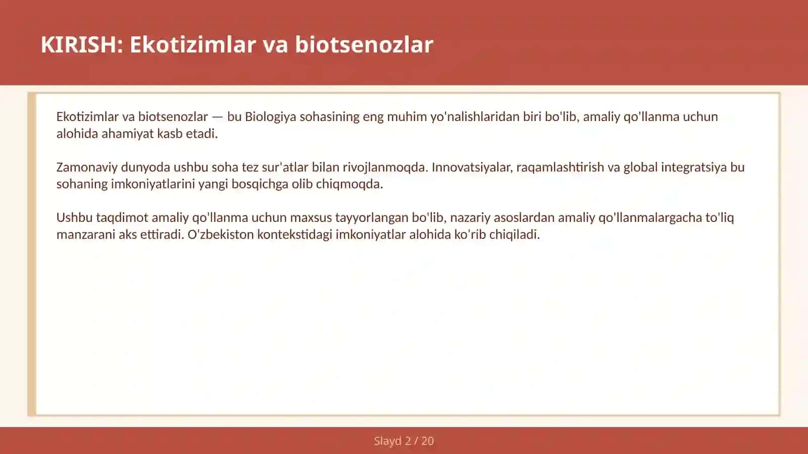 Ekotizimlar va biotsenozlar 2