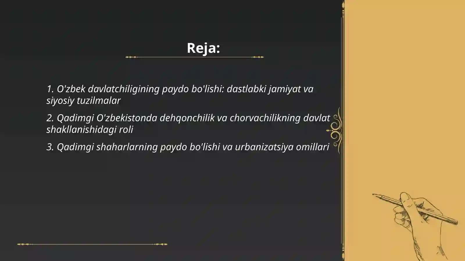 O’zbek davlatchiligi tarixining shakllanishi va rivojlanish bosqichlari 2
