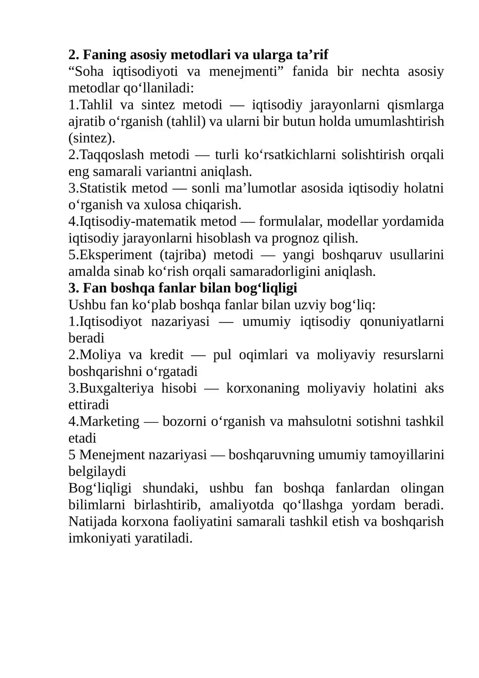 Soha iqtisodiyoti va menejmenti 2