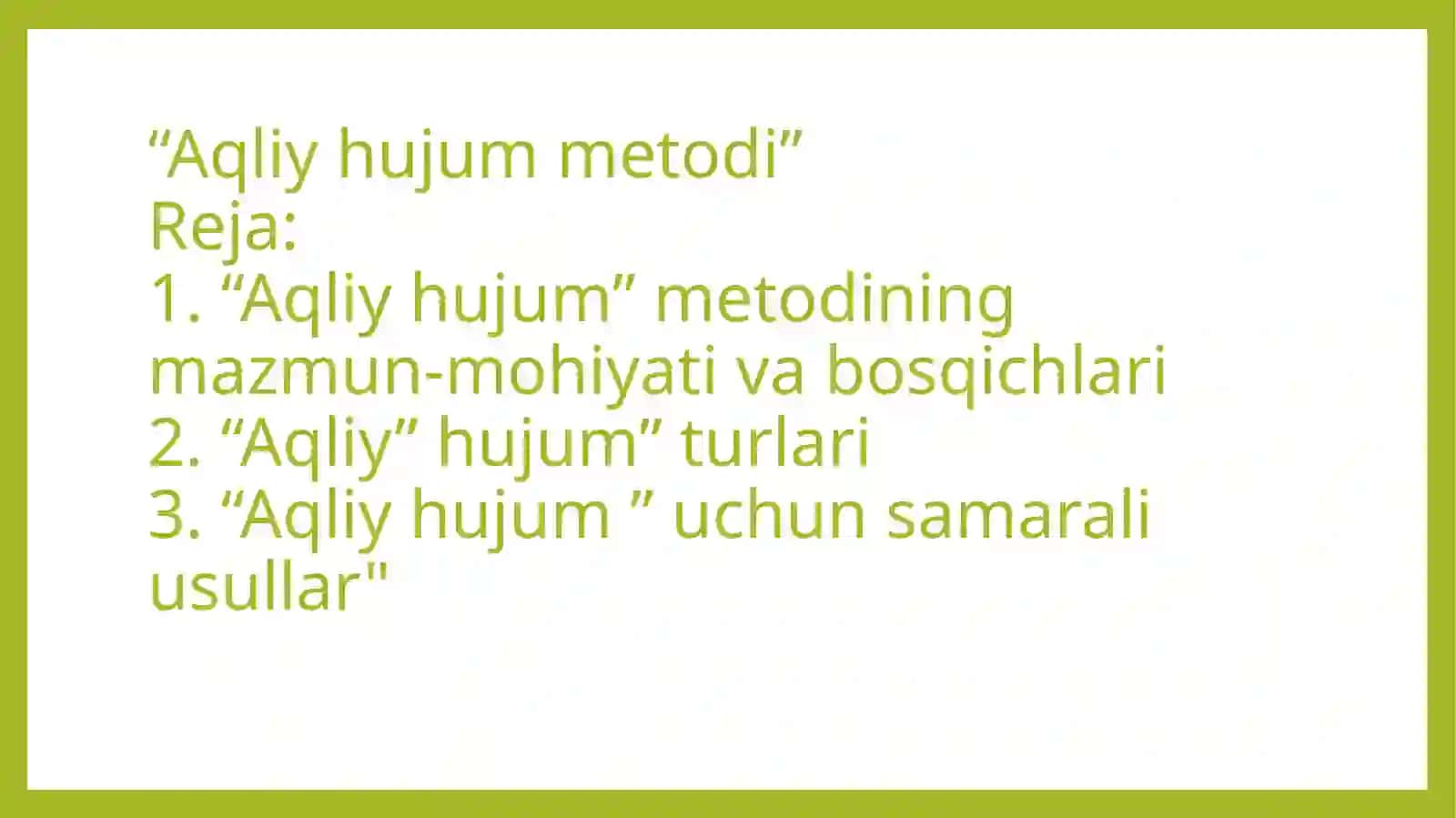 ``Aqliy hujum metodi`` 2