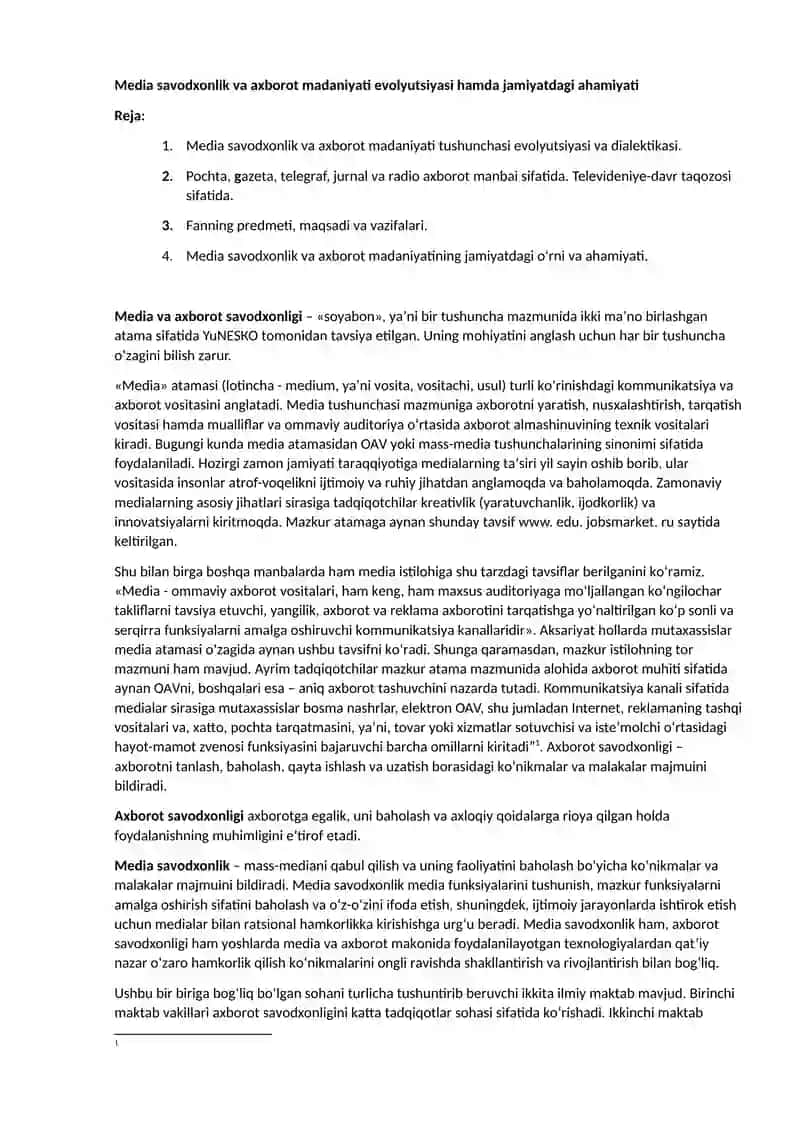 Меdiа sаvоdхоnlik vа ахbоrоt mаdаniyаti еvоlyutsiyаsi 2