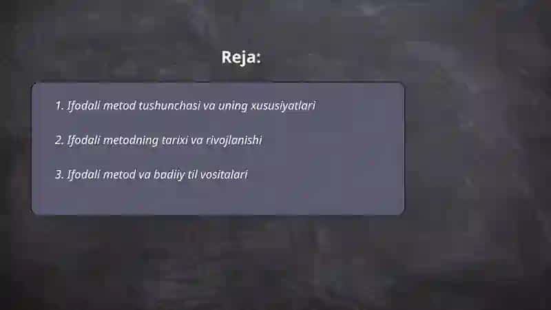 Ifodali metod, adabiy oqim va individual uslub 2