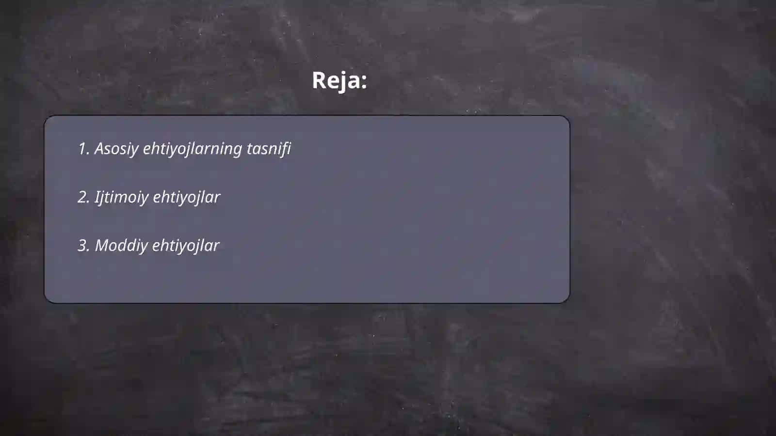 Ehtiyojlarning Klassifikatsiyasi 2