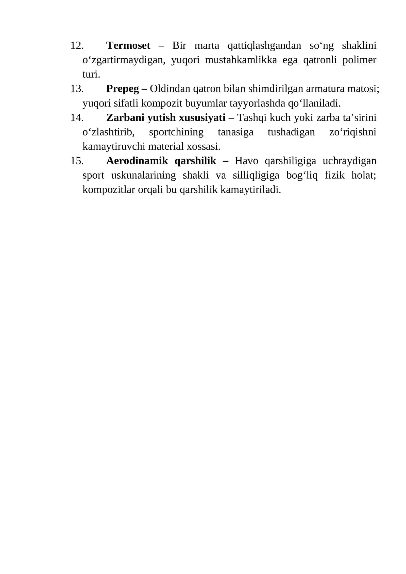 Sport sanoatidagi kompozit materiallar 2