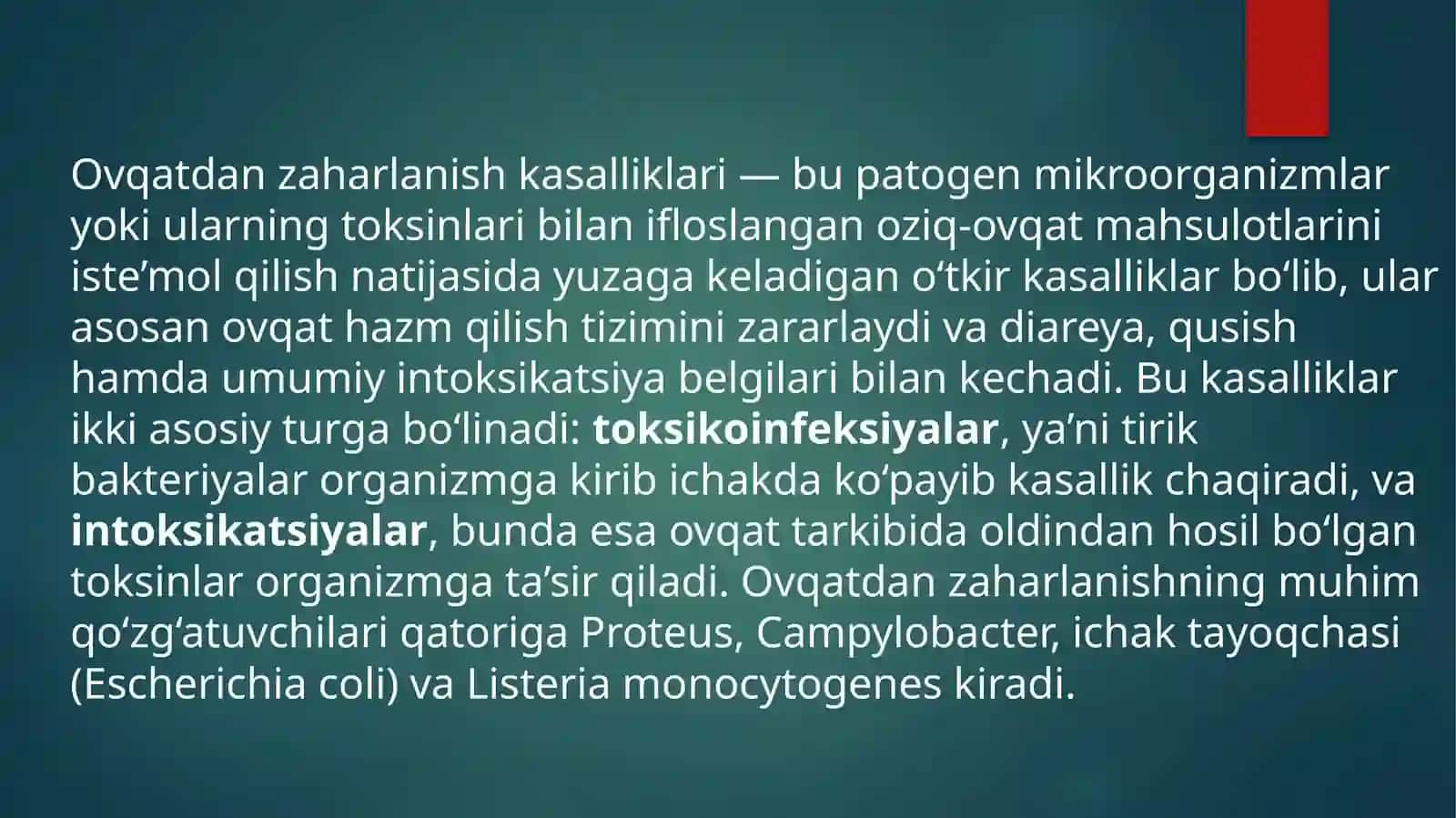 Ovqatdan zaharlanish kasalliklari 2