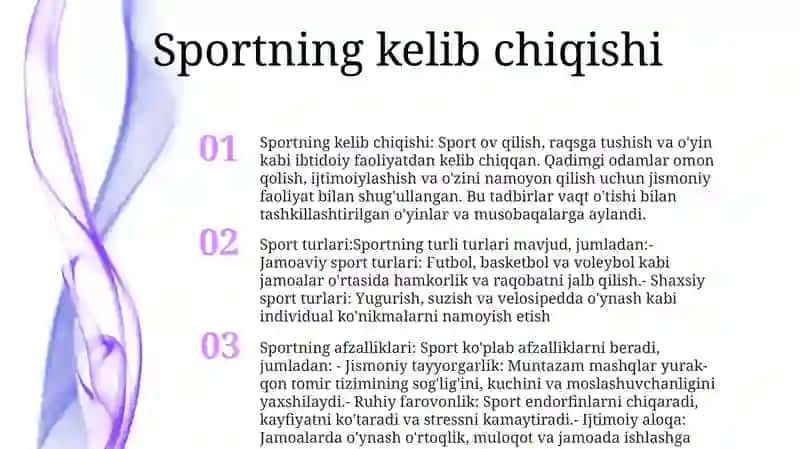 Sport Turlari Haqida 2