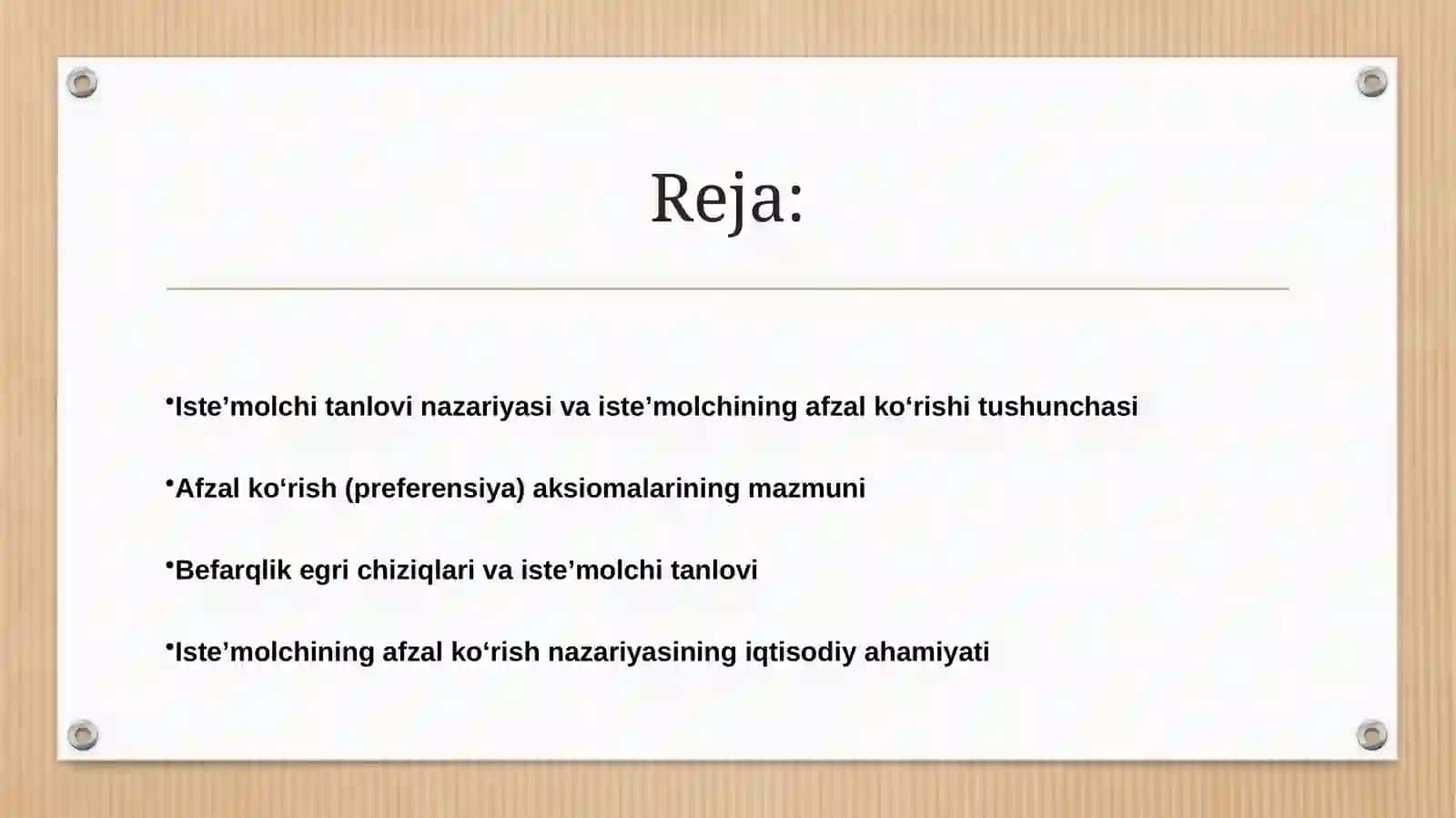 Iste’molchining afzal ko‘rish va “afzal ko‘rish” aksiomasi 2