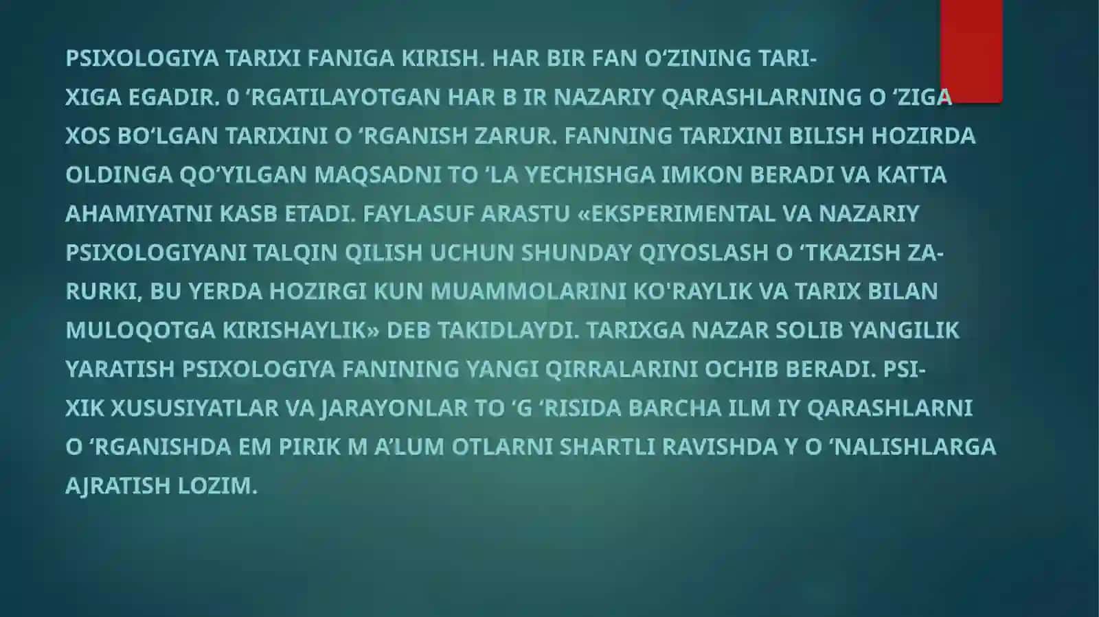 PSIXOLOGIYA TARIXI FANIGA KIRISH 2