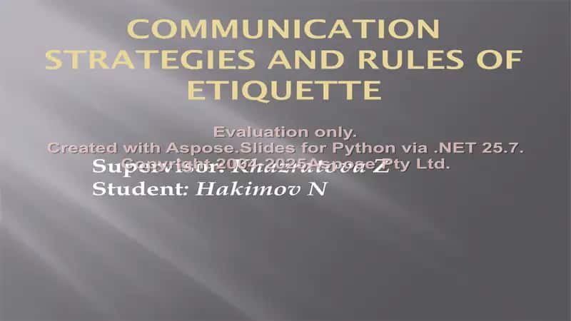 Communication strategies and rules of etiquette 2