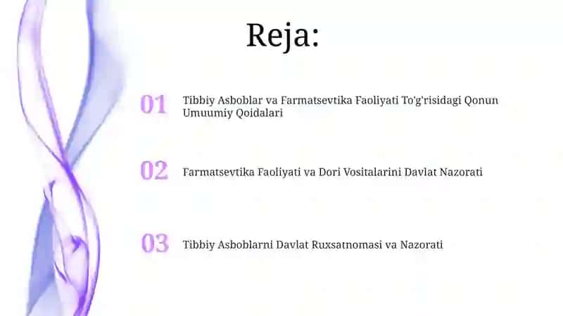 Tibbiy Asboblar va Farmatsevtika Faoliyati To'g'risidagi Qonun Umuumiy Qoidalari 2