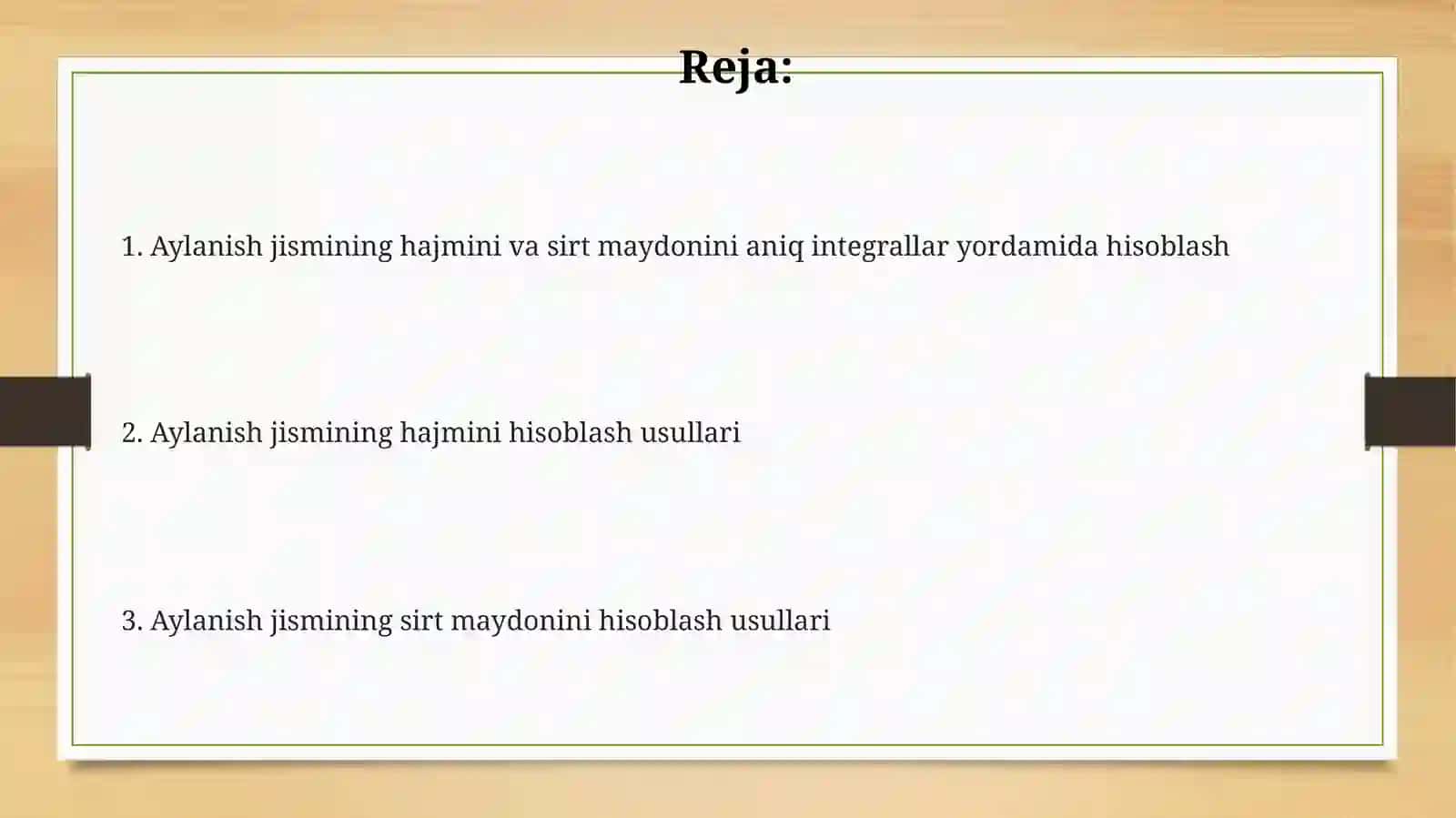 Aylanish jismini hosil qilish usullari 2