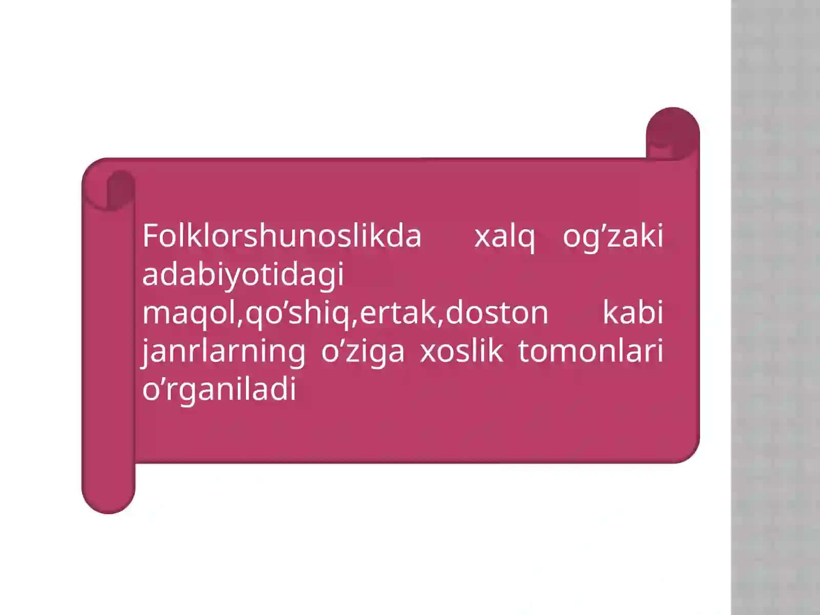 XALQ KITOBLARINING JANR XUSUSIYATLARI 2