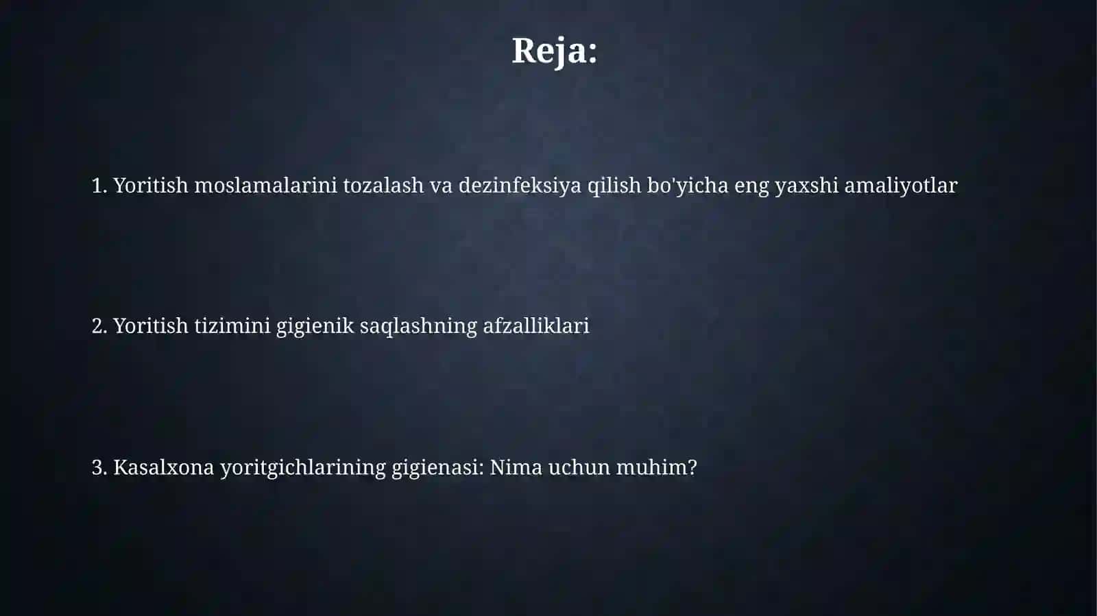 Kasalxonalar yoritilganligining gigiyenasi 2