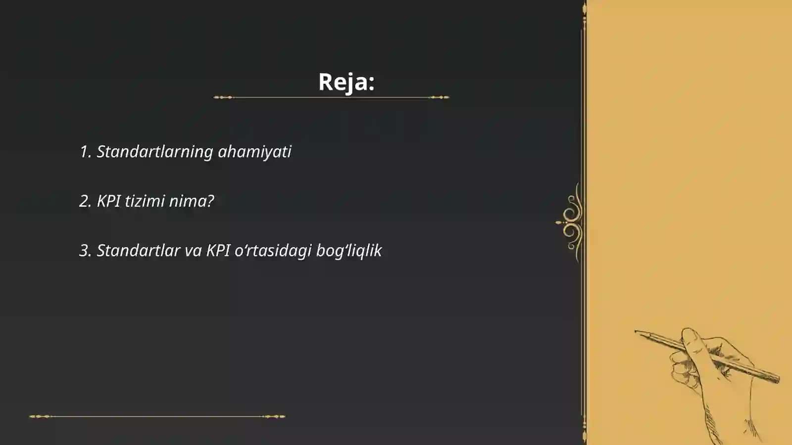 Standartlar va KPI tizimi 2