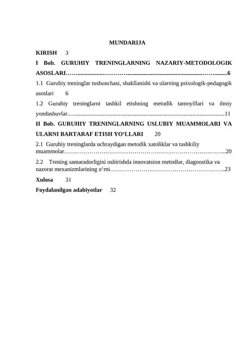 Guruhiy treninglarning uslubiy muammolari 2