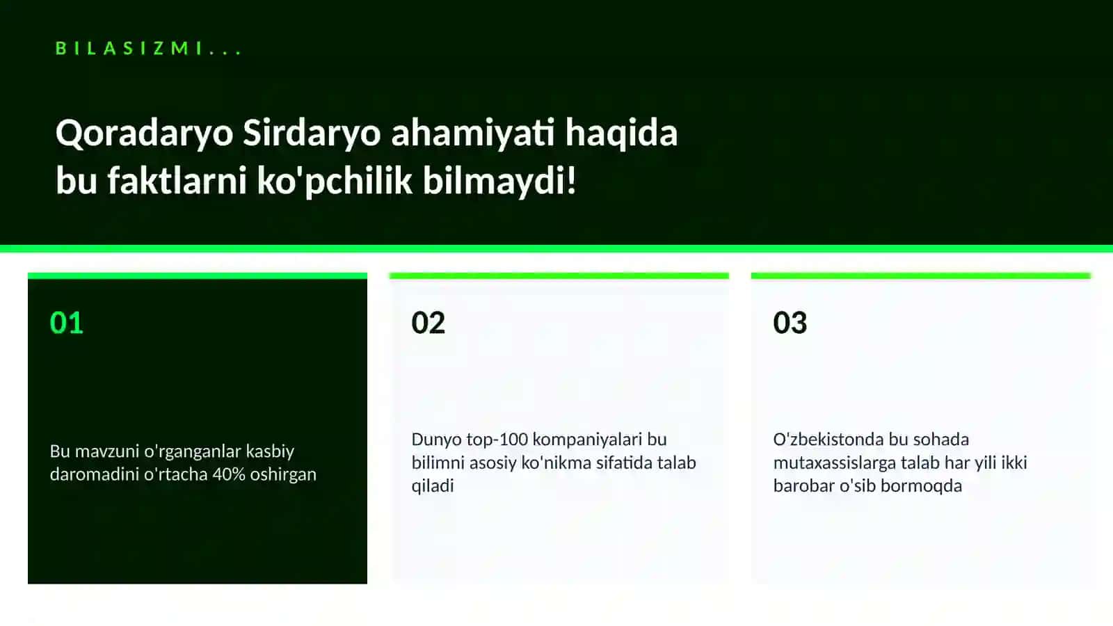 Qoradaryo Sirdaryo ahamiyati 2