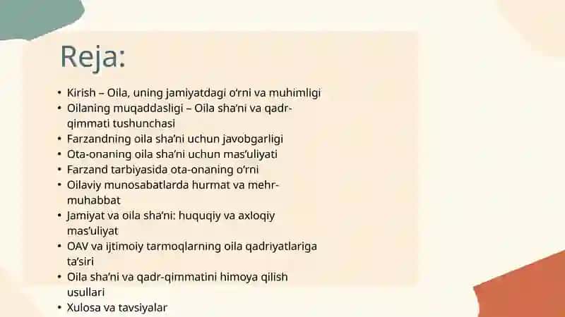 Oila shani va qadr-qimmatini asrashda farzand va ota-onalarning maʼsuliyati 2