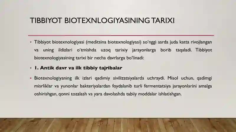 Tibbiyot biotexnologiyasi 2