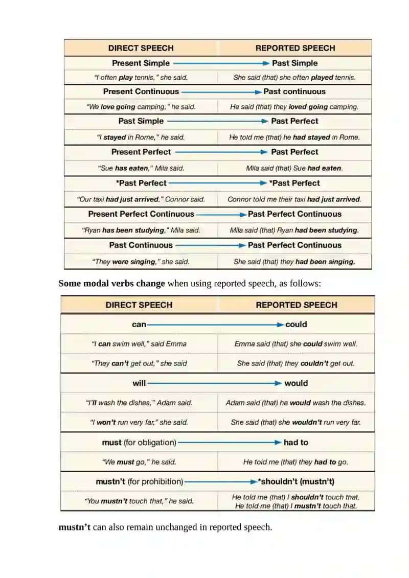 Reported speech lesson plan 2