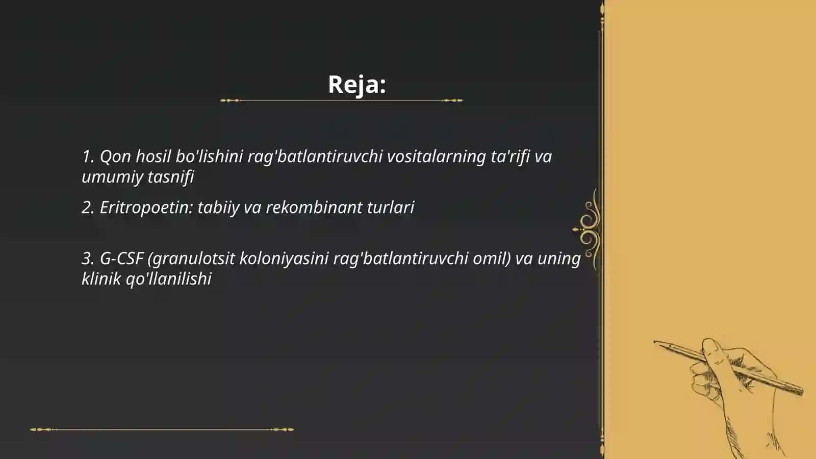 Qon hosil bo’lishini rag’batlantiruvchi vositalar 2