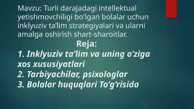 Inklyuziv taʼlim va gospital pedagogika 2