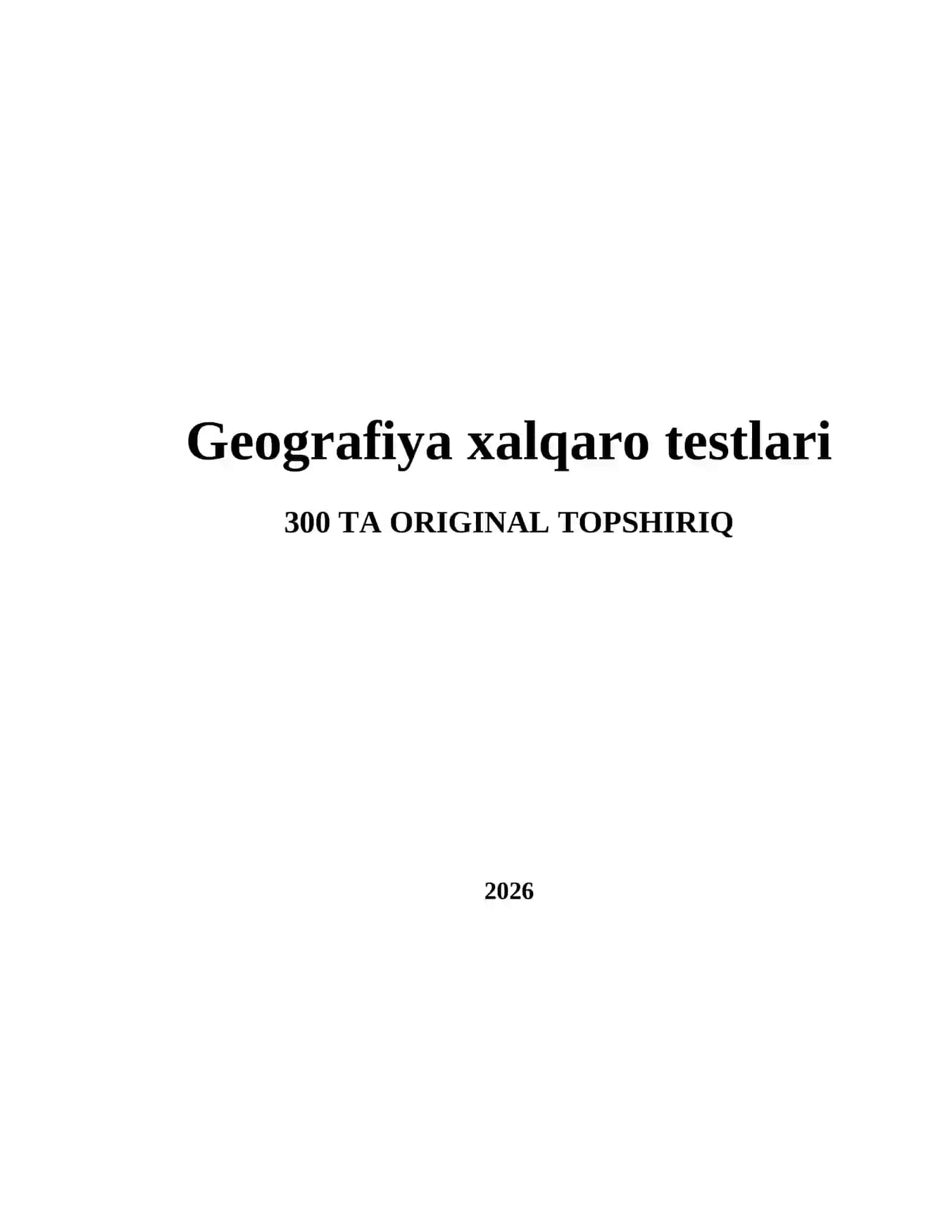 Geografiya xalqaro testlari 2