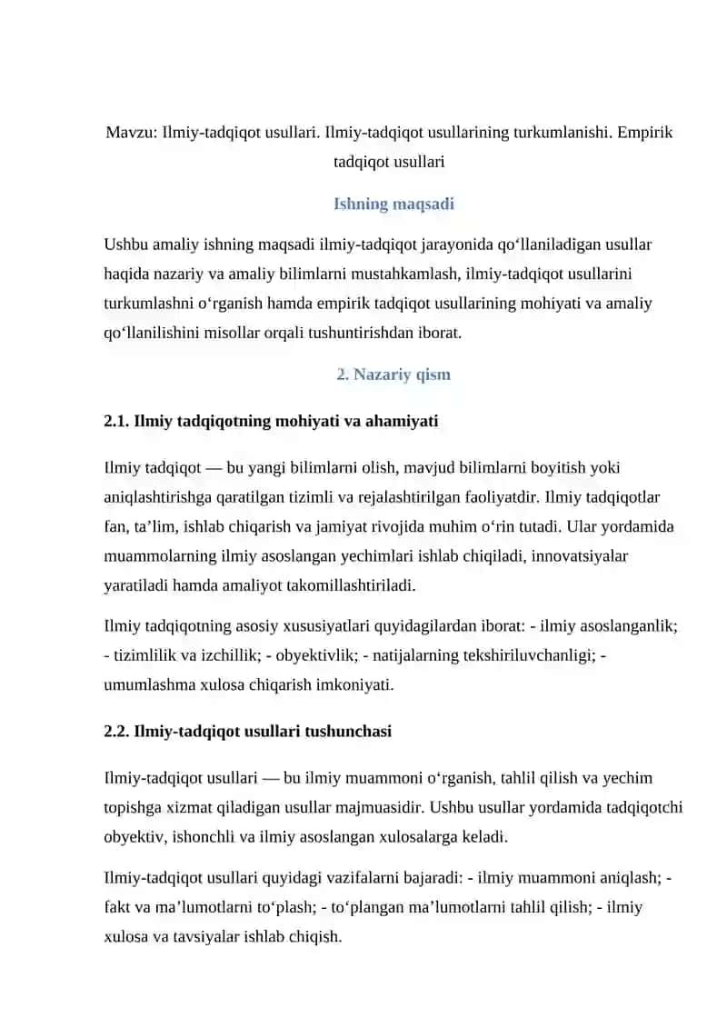 Ilmiy Tadqiqot Usullari 2