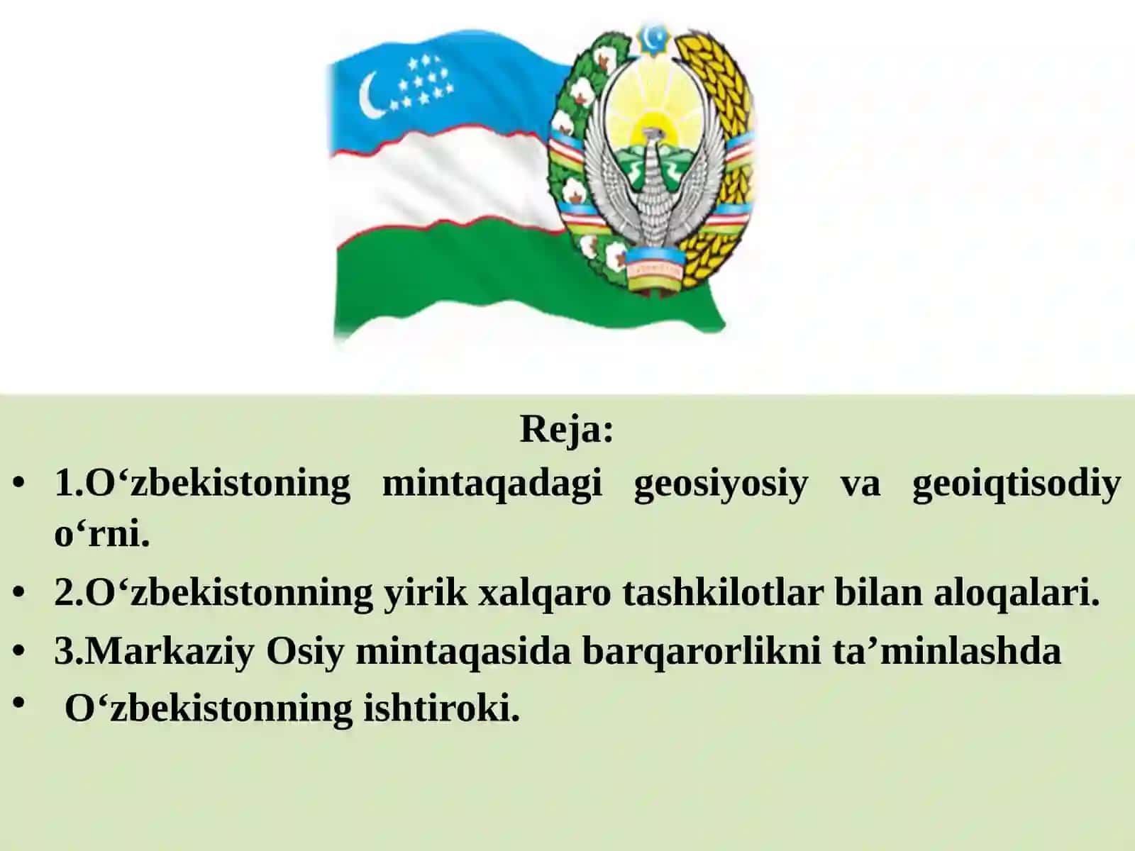 O‘zbekistonning mintaqadagi geosiyosiy va geoiqtisodiy o‘rni 2