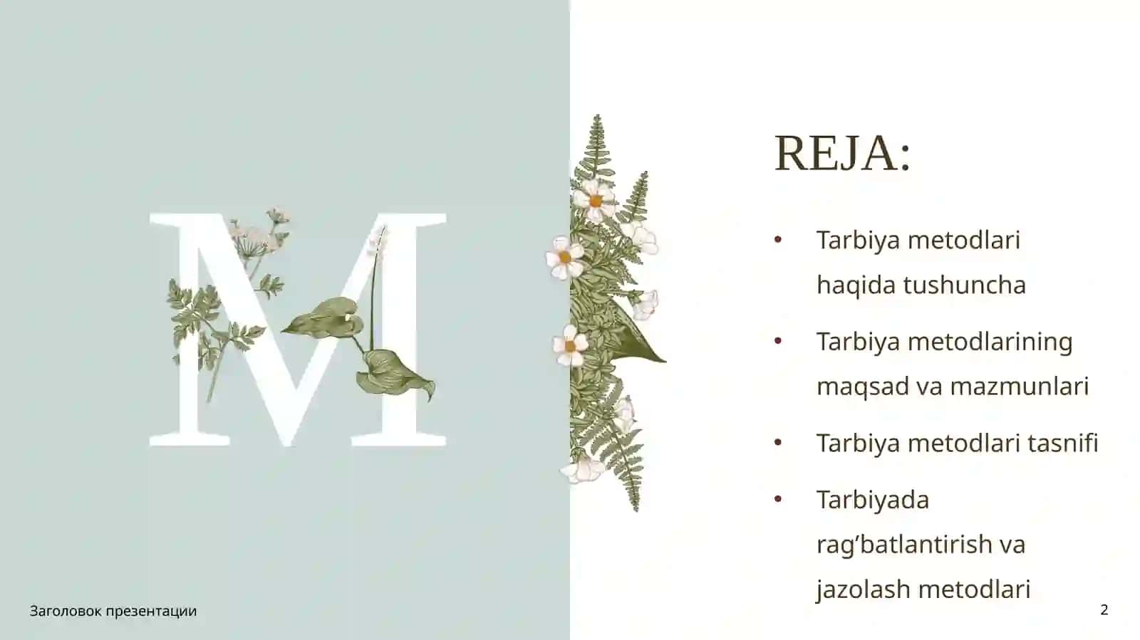 TARBIYANING METODLARI 2
