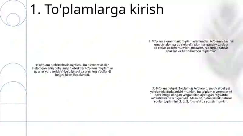 Tòplamlar Haqida Asosiy Tushunchalar 2