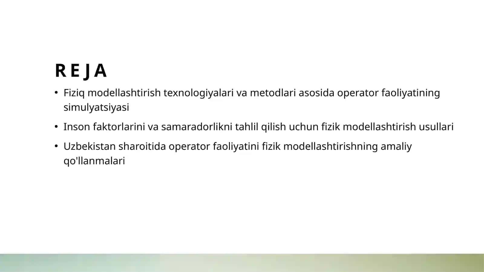 Operator faoliyatni fizik modellashtirish 2