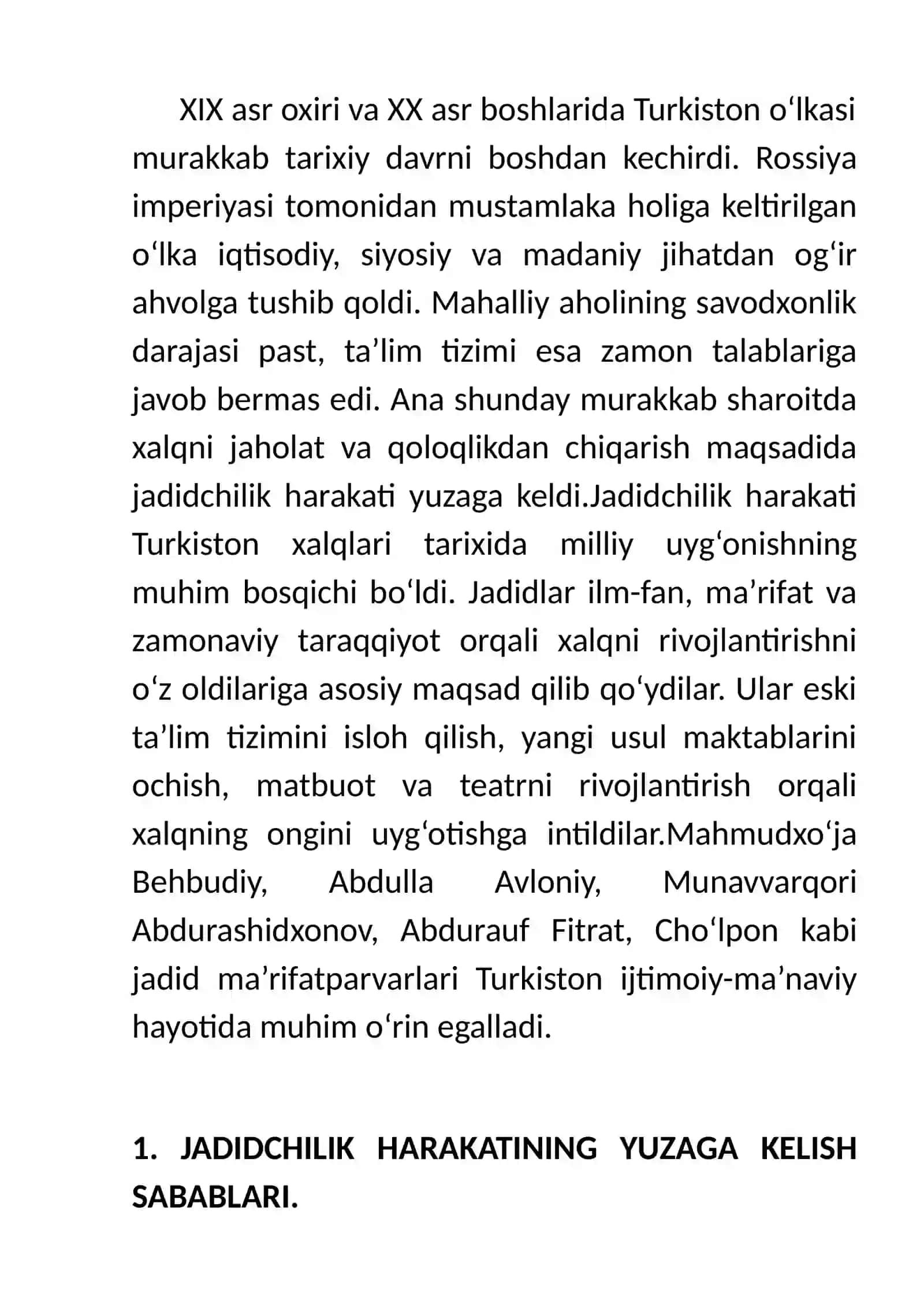 Jadidchilik harakati Tarixi 2