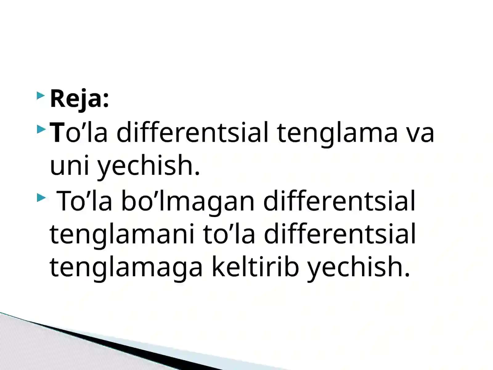 To’liq differensial tenglama 2