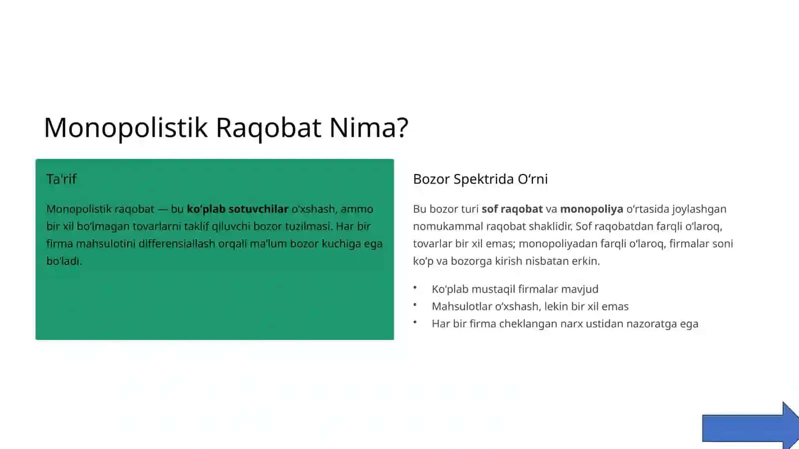 Monopolistik Raqobatlashgan Bozor Muvozanati 2